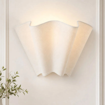 Rythlen Modern Ivory Floral Linen Wall Lamp 7