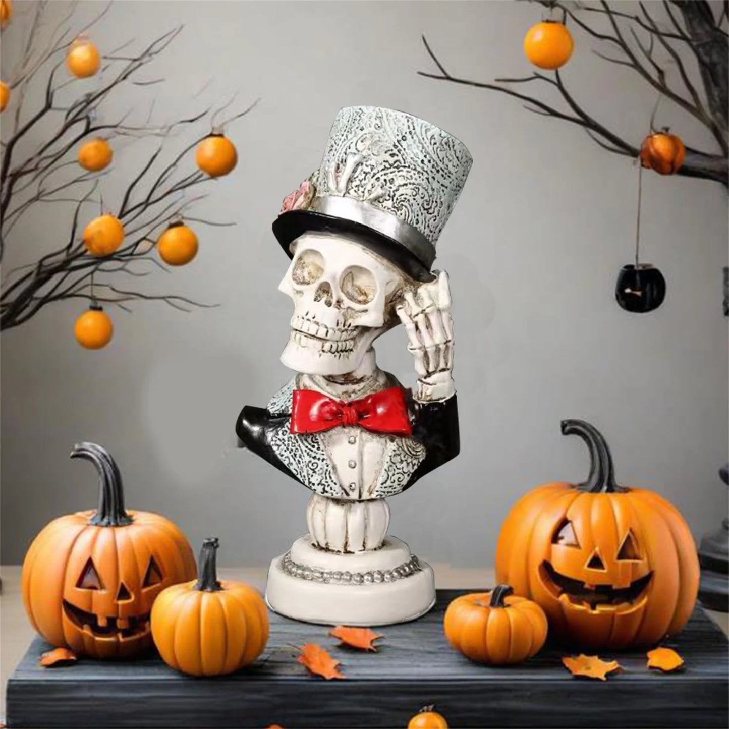 Royallure Skeleton Groom Resin Ornament Creative Halloween Atmosphere Decor