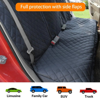 Luxora Waterproof Dog Car Seat Cover - Hammock Style Non-Slip Back Seat Protector