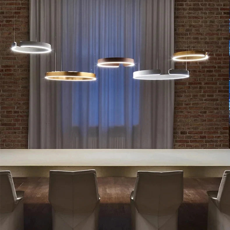 Rayvia Modern LED Pendant Light Round Design With Adjustable Brightness Warm White