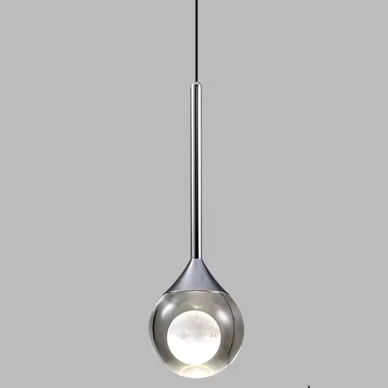 Luxora Moon Crystal Pendant Light - Adjustable Modern Hanging Lamp for Bedroom Living Room