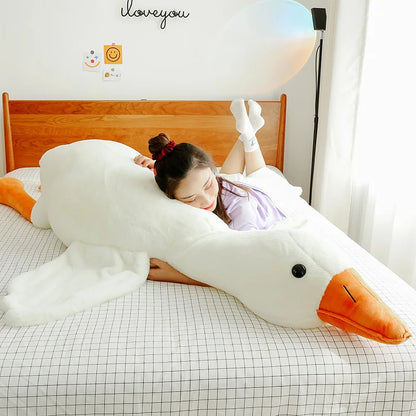 Luxora Big White Goose Plush Toy – Oversized Soft Pillow for Kids & Adults