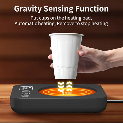 Smart Electric Mug Warmer – 3-Temp Control & Auto Shut-Off for Home & Office