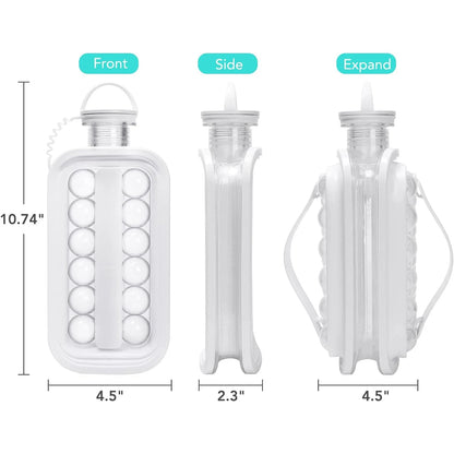 Luxora Ice Ball Maker Kettle 2 in 1 Water Bottle Tray