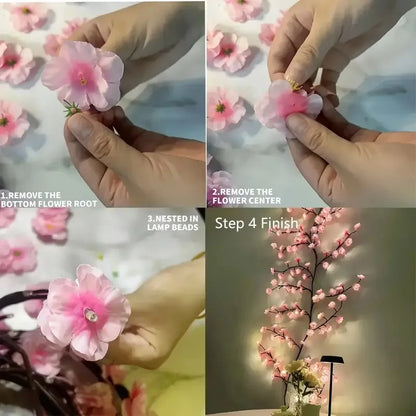 RoyaleGlow Cherry Blossom String Lights – 96 LED USB Branch Lamps - Cherry Blossom