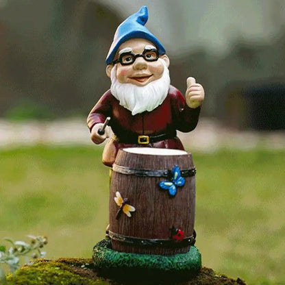 Royaleva Solar Garden Gnome – Whimsical Resin Yard Decoration with LED Solar-Powered Light for Outdoor Spaces