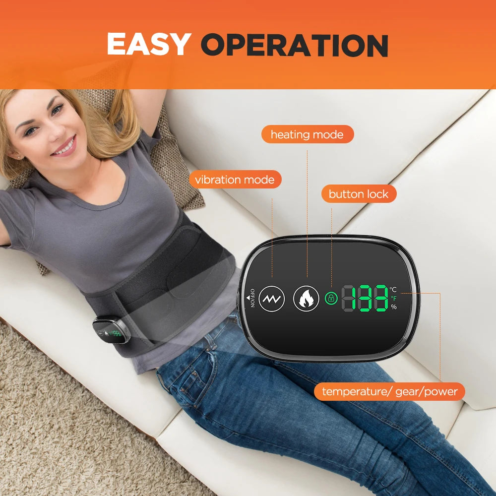 Luxora Cordless Ergonomic Heated Lumbar Support Belt with Red Light for Comfort and Relief