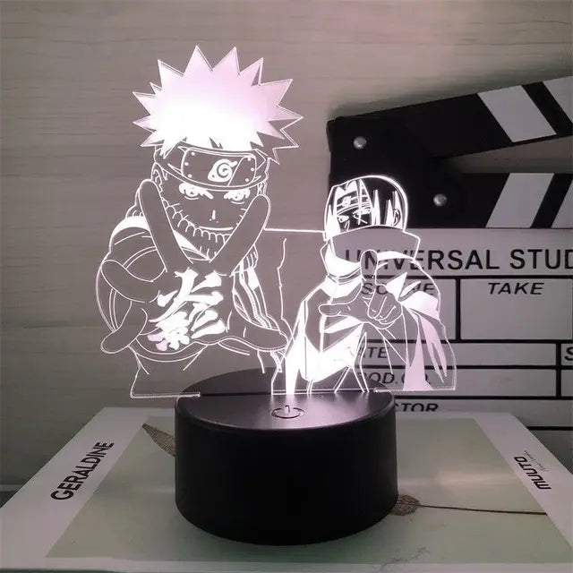 Naruto 3D LED Night Lamp - Anime Character Light with Kakashi, Sasuke, Sakura, and Naruto for Kids' Room Decor and Gifts - M