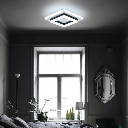 Lumora Modern Square Bezel LED Flush Mount Ceiling Light
