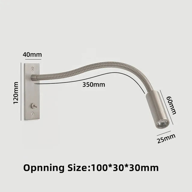 LuxRoyale Gooseneck Led Wall Sconce - Integrated Led, Adjustable Gooseneck, Art Deco Bedroom Lighting