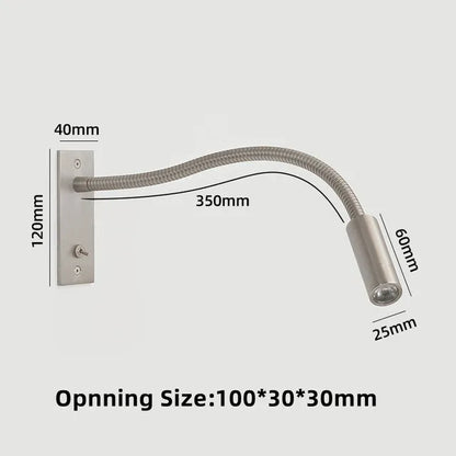 LuxRoyale Gooseneck Led Wall Sconce - Integrated Led, Adjustable Gooseneck, Art Deco Bedroom Lighting