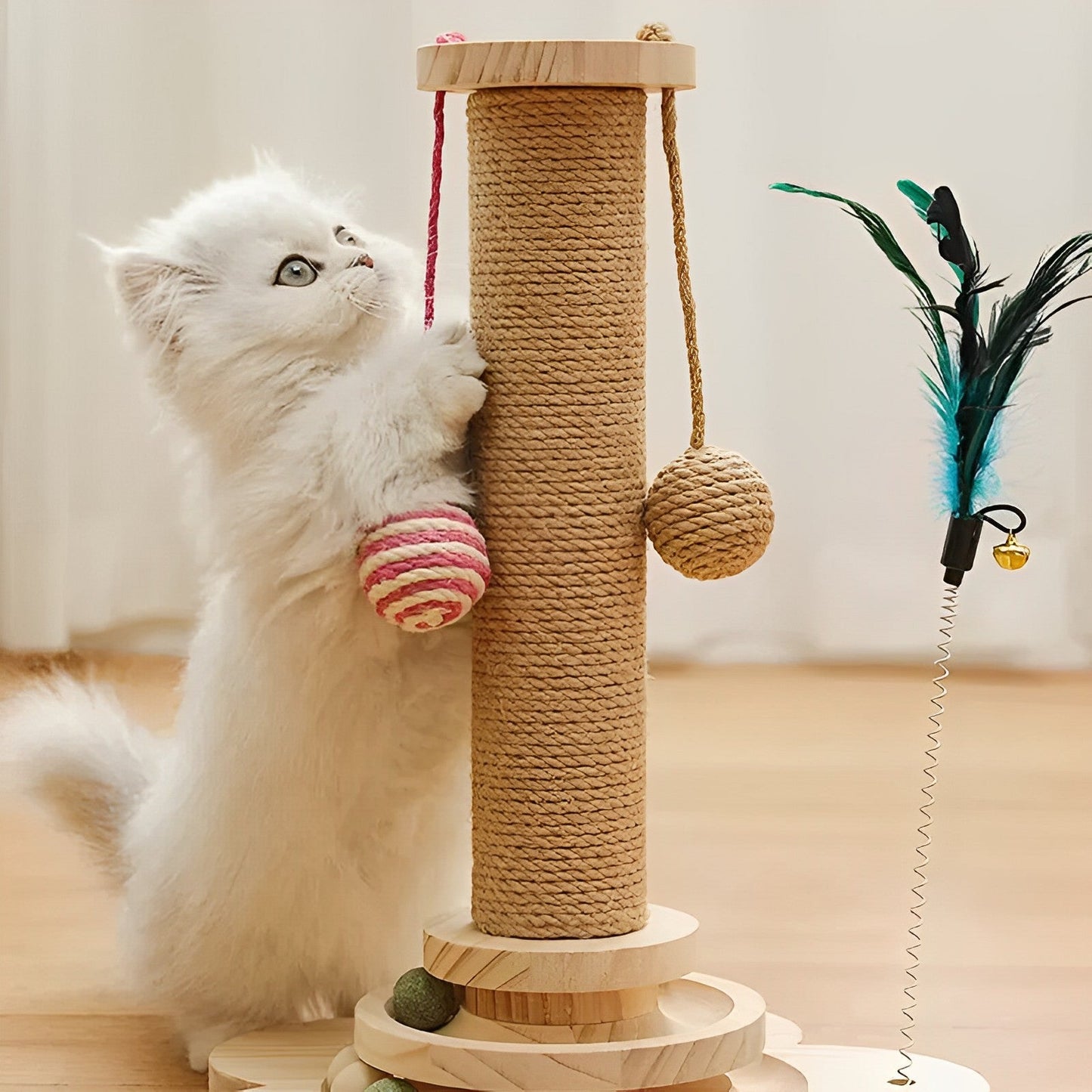 RoyaleGlow Cat Scratching Post with Multi-Surface Textures