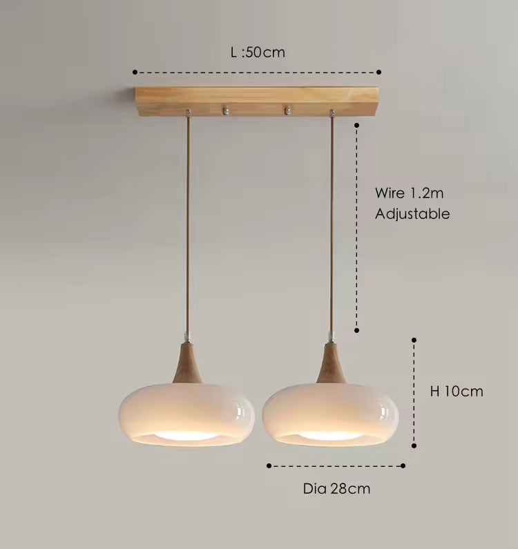 Royallure Amber Glass Adjustable Pendant Light for Kitchen, Restaurant and Bar