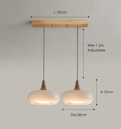 Royallure Amber Glass Adjustable Pendant Light for Kitchen, Restaurant and Bar