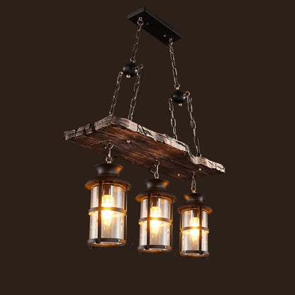 Royaleva Antique Industrial Wood LED Ceiling Light - Pendant Lamps For Vintage Home Decor