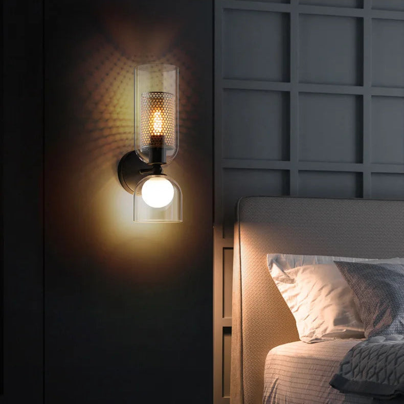 Luxora Nordic Double Glass Wall Lamp Minimalist Bedroom Bedside Light
