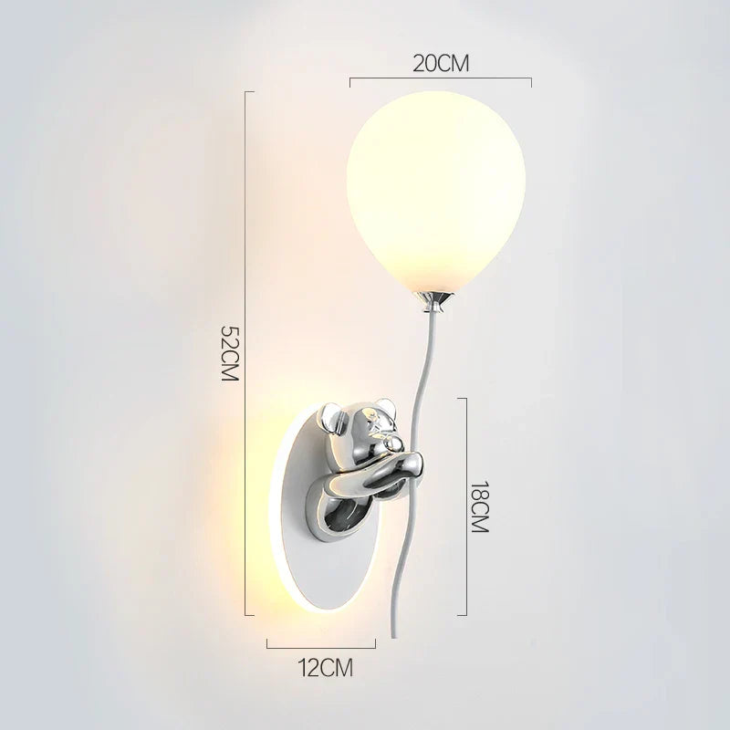 RoyaleGlow Artistic Bear Wall Lamp for Kids Room