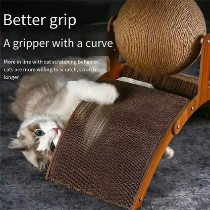 Royallure Durable Cat Scratching Post with Spinning Sisal Ball – Hollow Design, Stable