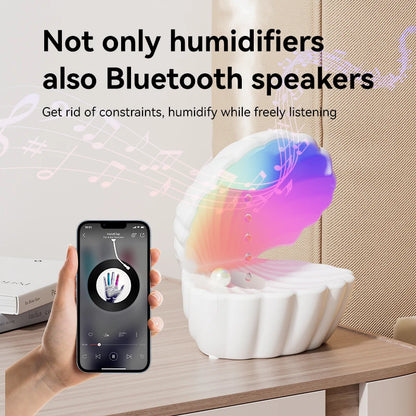 Shell Sleep Aid Bluetooth Speaker – RGB Night Light with Humidifier & Anti-Gravity Design