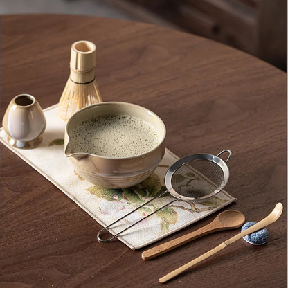Royelux Premium 4-Piece Ceramic Matcha Tea Set with Bamboo Whisk, Gift Box for Tea Ceremony