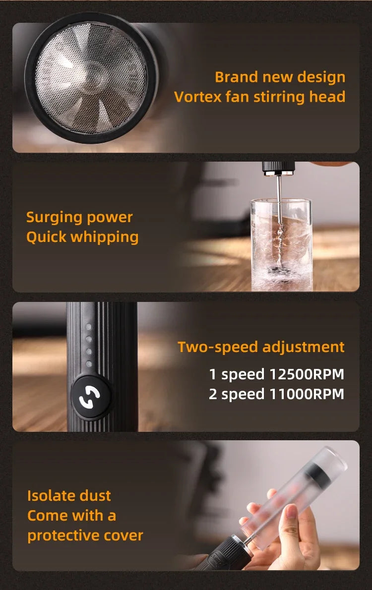 Royallure Electric Milk Frother Handheld Coffee Whisk, Egg Beater & Drink Mixer