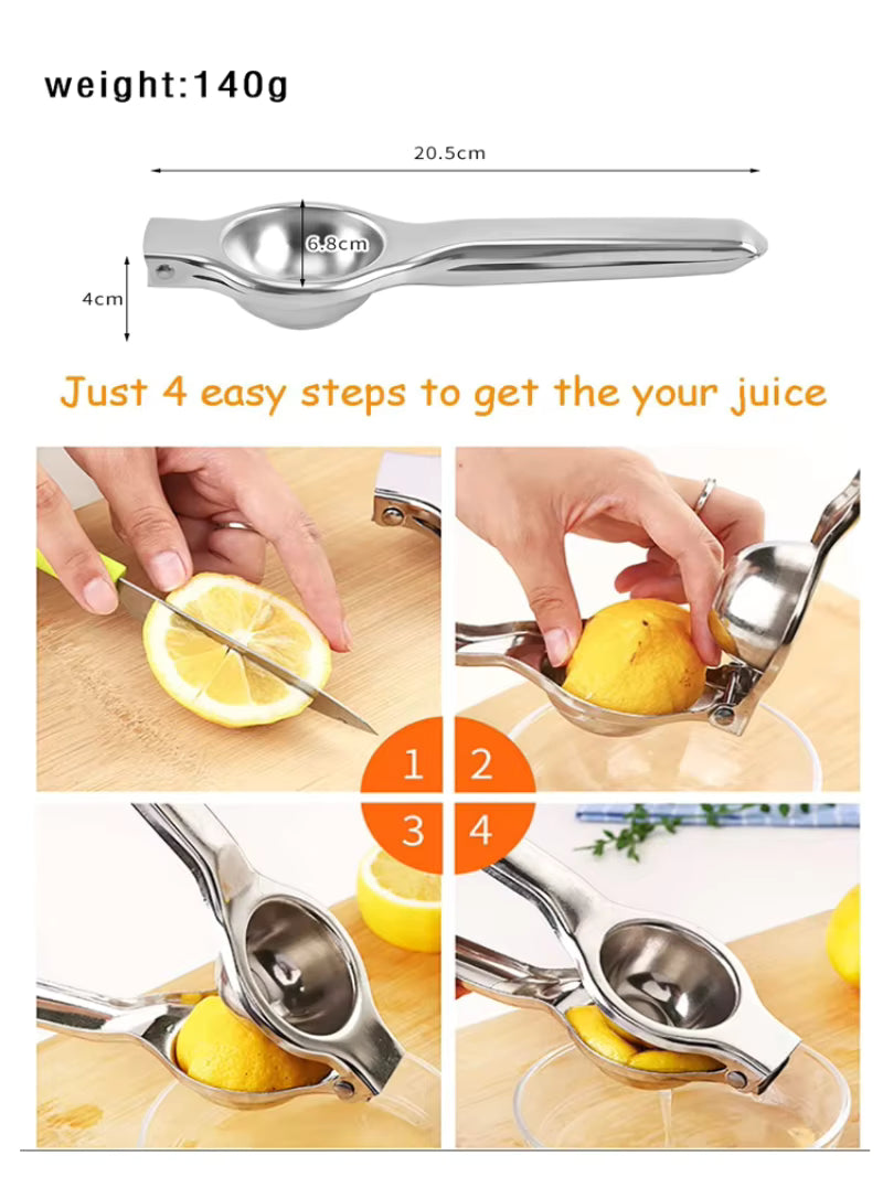 Luxora Manual Citrus Press Juicer For Oranges And Lemons, Stainless Steel