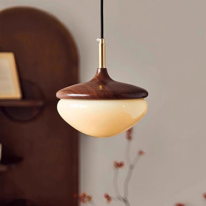 RoyaleGlow Vintage French Cream Style Hazelnut Glass Pendant Light