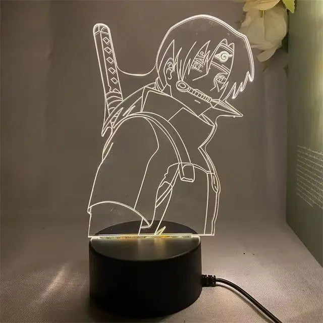 Naruto 3D LED Night Lamp - Anime Character Light with Kakashi, Sasuke, Sakura, and Naruto for Kids' Room Decor and Gifts - K