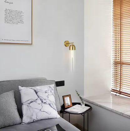 LuxRoyale Art Glass Wall Sconce With Brass Cap And Ambient Glow