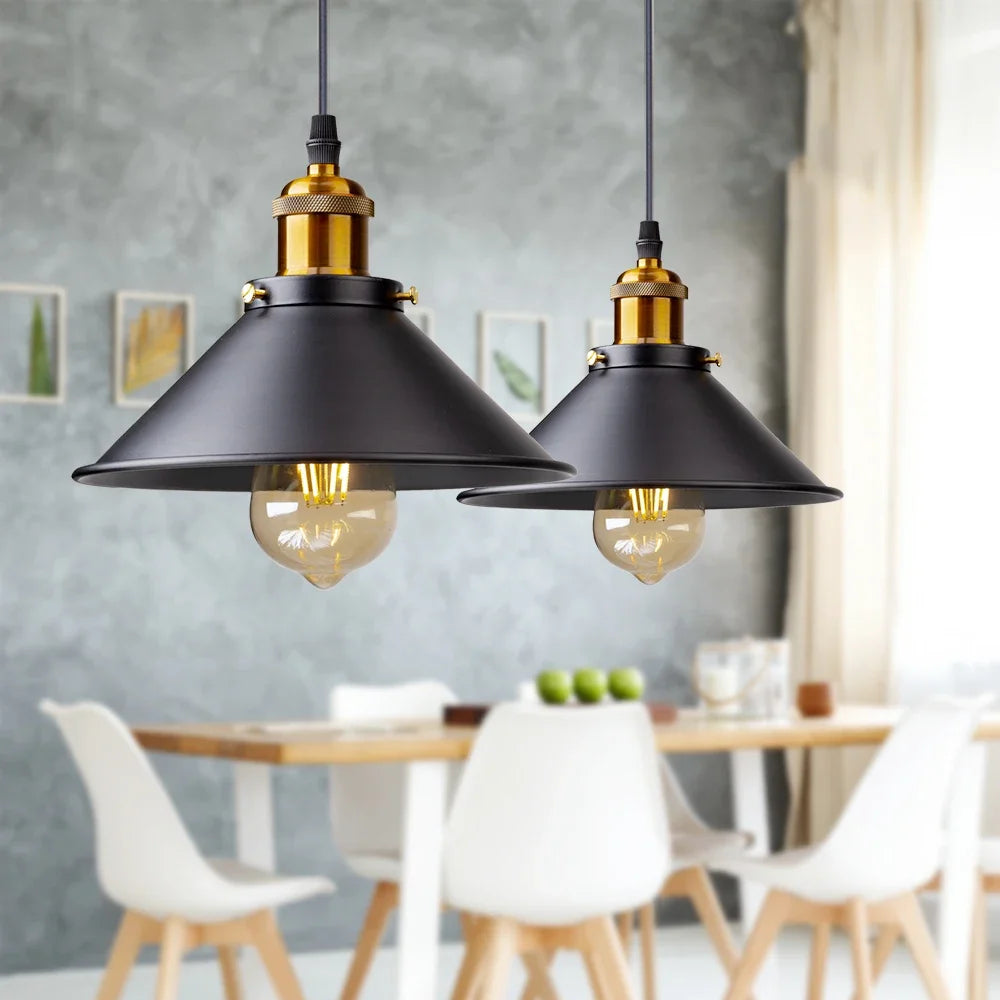 LuxRoyale Vintage Iron Pendant Lamp For Loft Spaces - Dimmable Edison Home Lighting