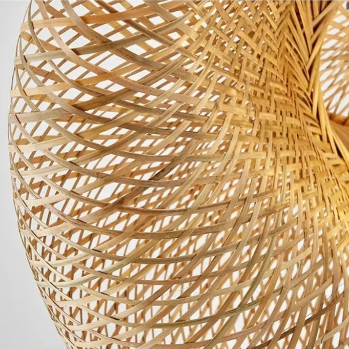 Bamboo Woven Pendant Light - Handcrafted Rattan Hanging Ceiling Lamp - Default Title