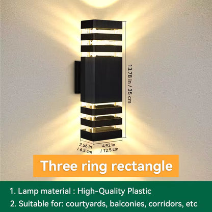 Royallure Modern Outdoor Wall Sconce - Waterproof Up Down LED Exterior Light