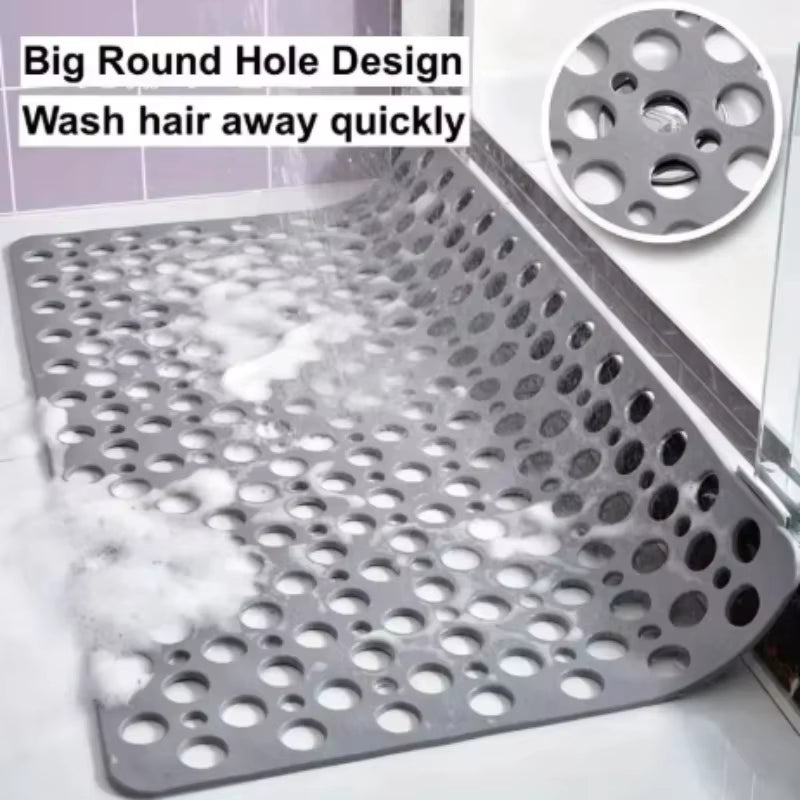 Royallure Rectangular PVC Anti-Slip Shower Mat – Drain-Hole Bath Safety, Durable Grip