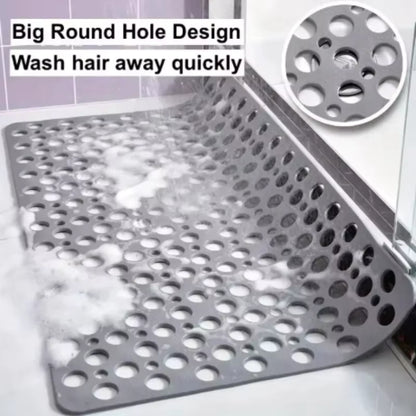 Royallure Rectangular PVC Anti-Slip Shower Mat – Drain-Hole Bath Safety, Durable Grip