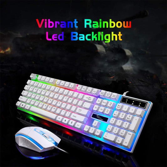 RoyaleGlow LED Light Keyboard Set with Mouse for Gaming