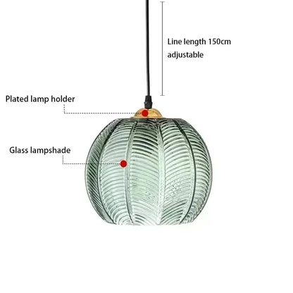 Luxora Glass Pendant Light with Green Tint for Living Room and Dining Spaces