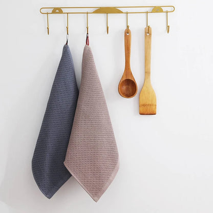 Luxora 6-Pack Honeycomb Cotton Kitchen Rags - Ultra Soft Absorbent Household Cleaning Cloth