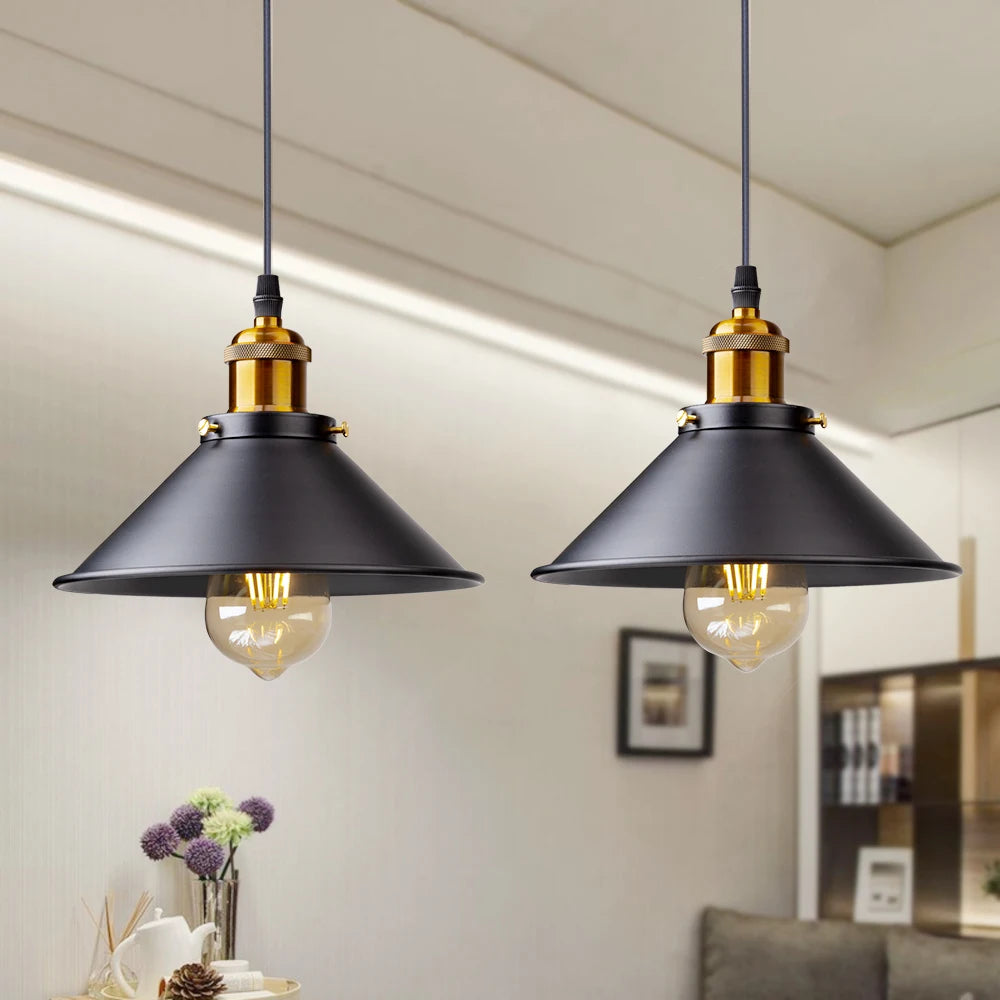 LuxRoyale Vintage Iron Pendant Lamp For Loft Spaces - Dimmable Edison Home Lighting