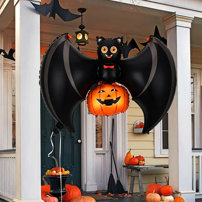 Royallure Giant Black Bat Foil Balloons with Wings Halloween Party Decoration