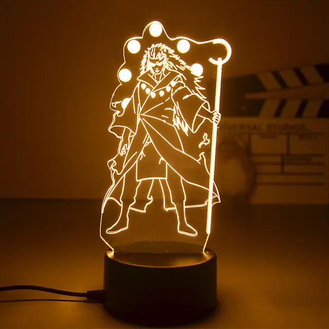Naruto 3D LED Night Lamp - Anime Character Light with Kakashi, Sasuke, Sakura, and Naruto for Kids' Room Decor and Gifts - F