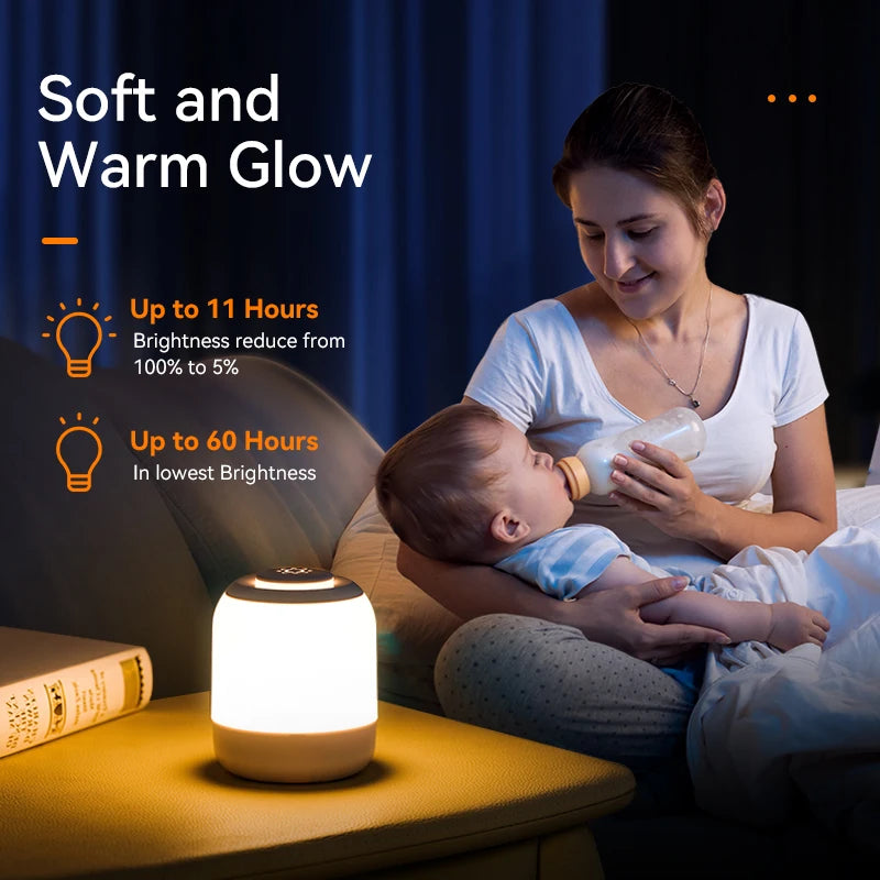 Rayvia Touch Sensor LED Table Lamp - Portable Night Light for Bedroom & Kids - Pink / Rechargeable Style