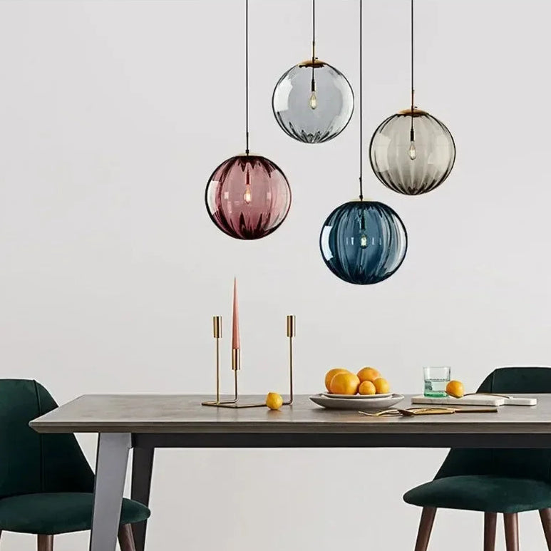 Luxora Modern LED Pendant Light - Minimalist Nordic Glass Ball Hanging Lamp