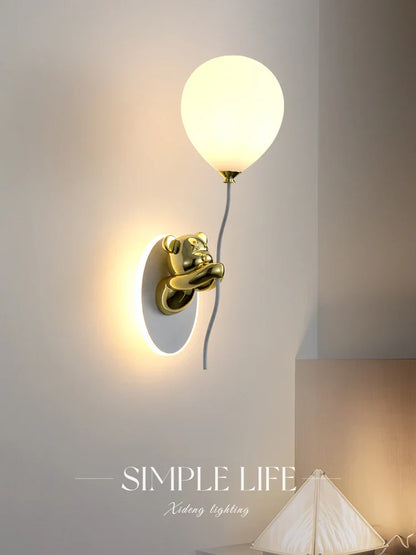 RoyaleGlow Artistic Bear Wall Lamp for Kids Room