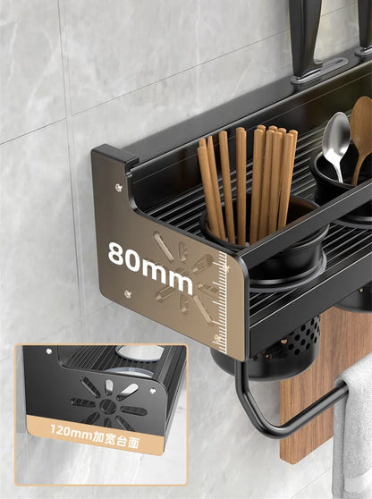 Luxora Wall Mounted Kitchen Storage Rack Organizer - Durable and Space-Saving Solution