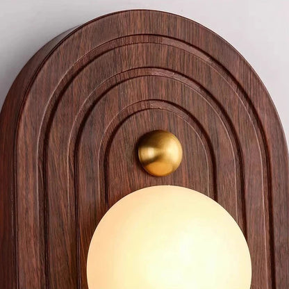 RoyaleGlow Alabaster Wood Wall Sconce - Modern Vintage Lighting with Marble