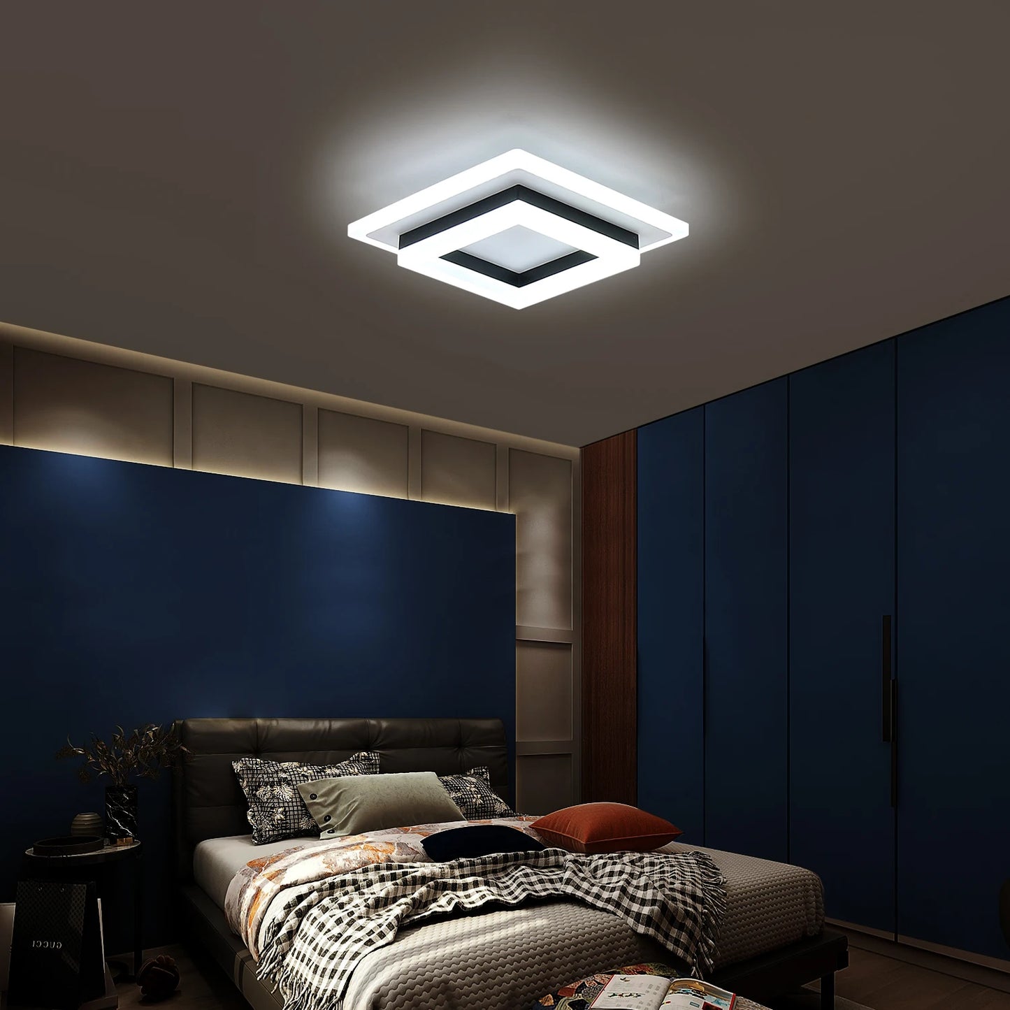 Lumora Modern Square Bezel LED Flush Mount Ceiling Light