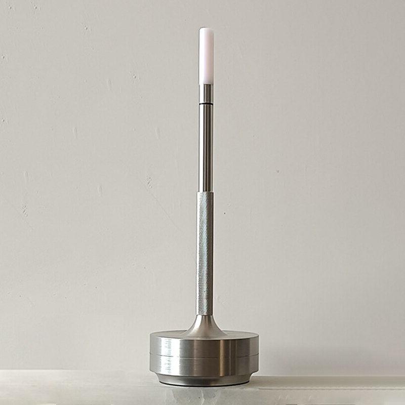 CandleGlow Dimmable Cordless Candle Table Lamp – Touch Control, Portable Design - Silver