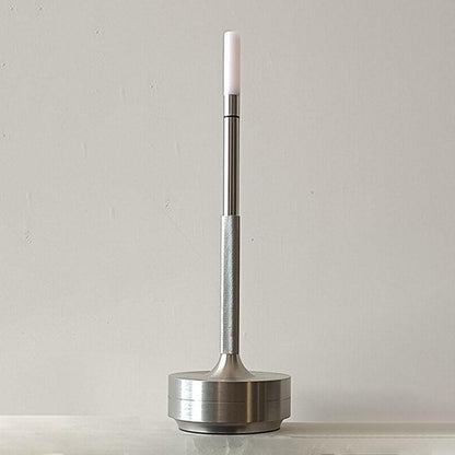 CandleGlow Dimmable Cordless Candle Table Lamp – Touch Control, Portable Design - Silver