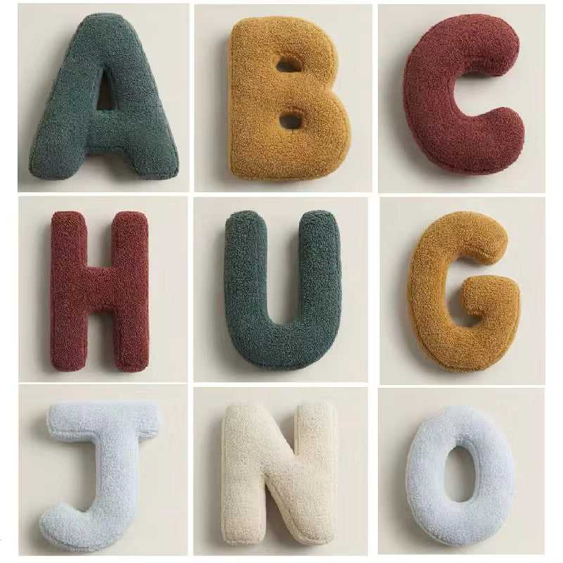 Luxora Velvet Alphabet Cushion for Personalized Home Decor - Soft and Stylish