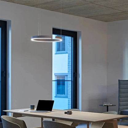 Rayvia Modern LED Pendant Light Round Design With Adjustable Brightness Warm White